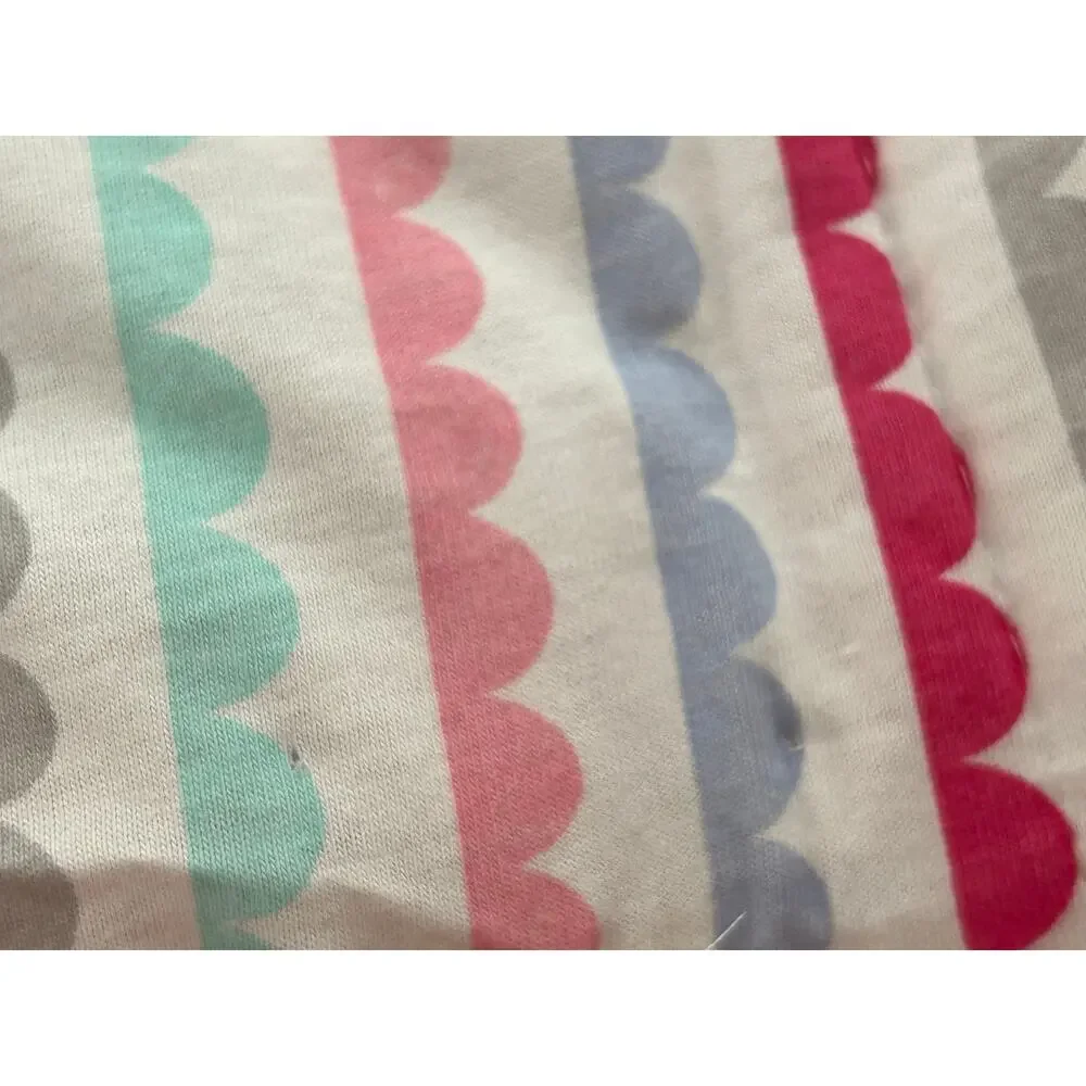 Parents Choice Walmart Pink Floral Flower Scallop Stripe Double Sided Blanket
